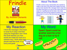 Student project connecting to Frindle by Andrew Clements