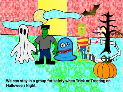 image of Halloween safety poster
