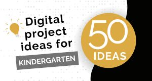 image that states 50 ideas for kindergarten