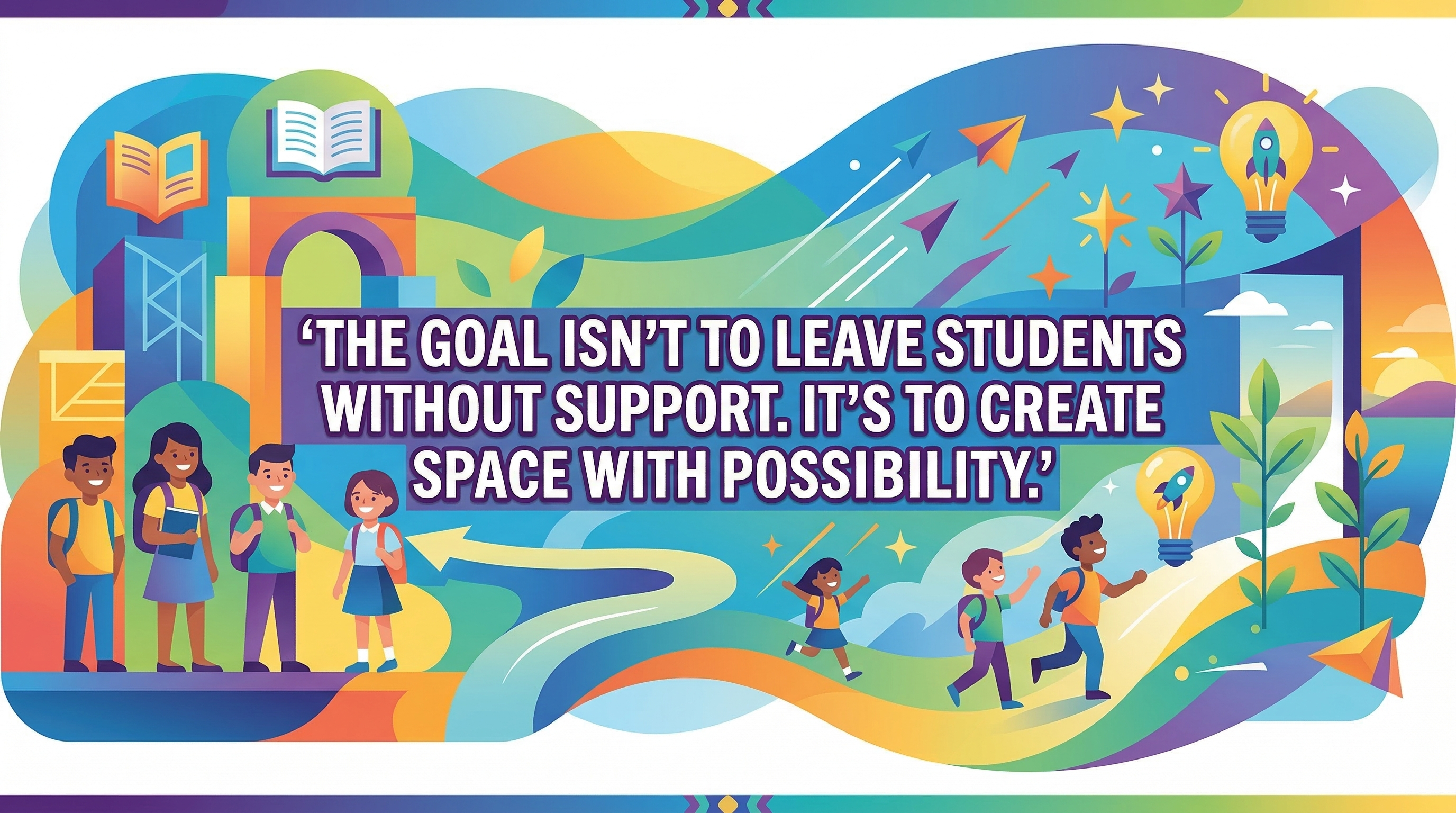 image of quote about support with space for possibility below