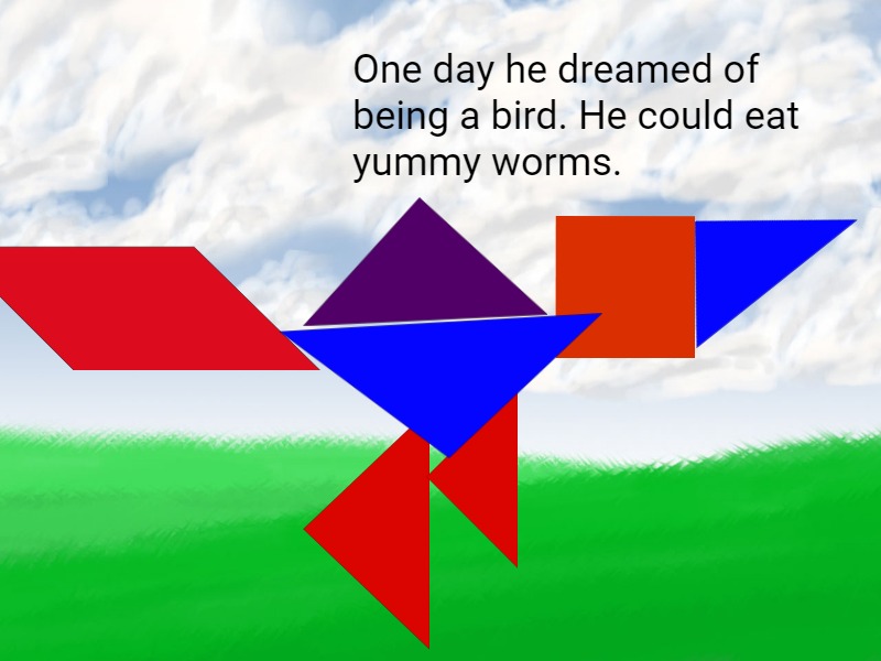 tangram shapes arranged to form a bird
